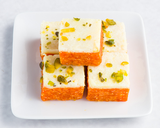 Gajrela Burfi (orange & white)