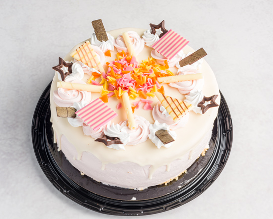 White Chocolate Raspberry Round 8" Cake
